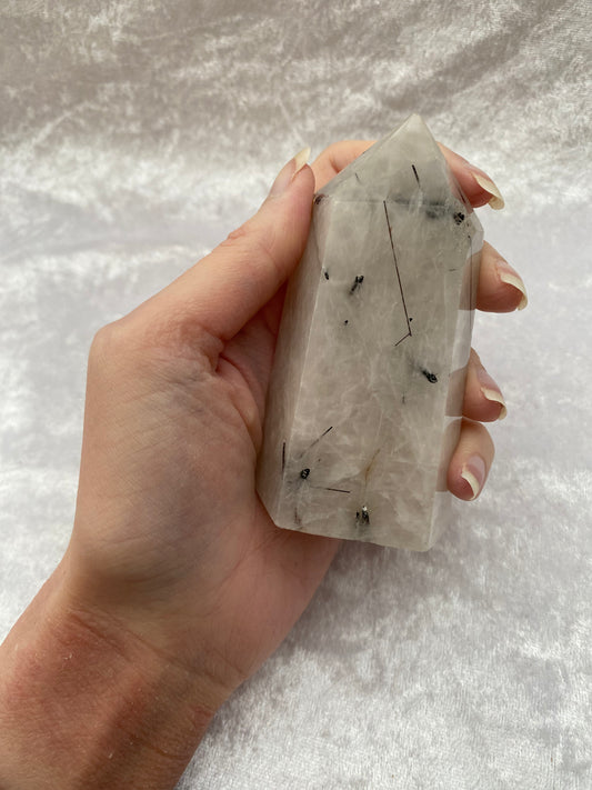 Black Tourmaline in Quartz Tower