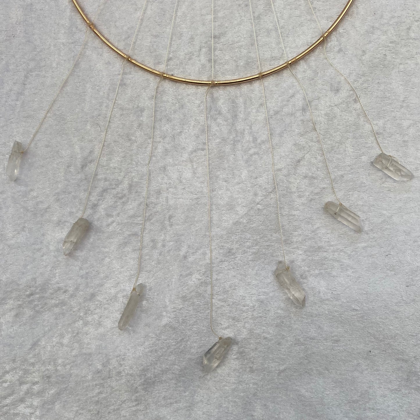Opalite and Clear Quartz wall hanging decoration