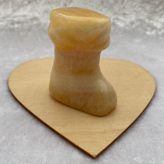 Yellow Calcite Santa Boot