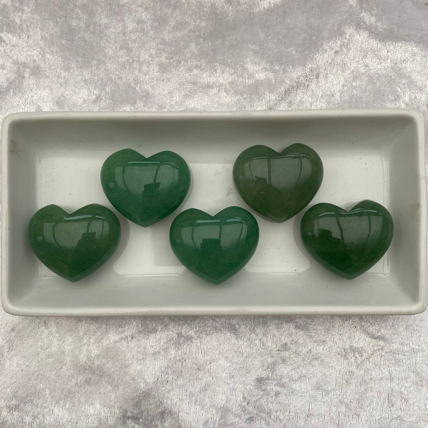 Green Aventurine hearts