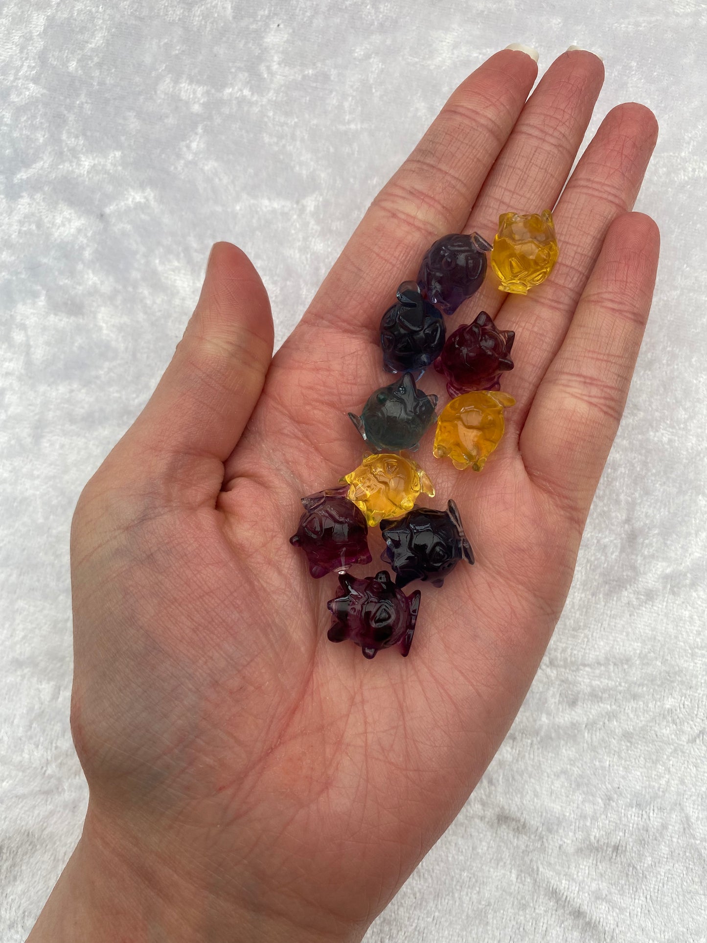 Mini Rainbow Fluorite Pokémon Togepi carvings