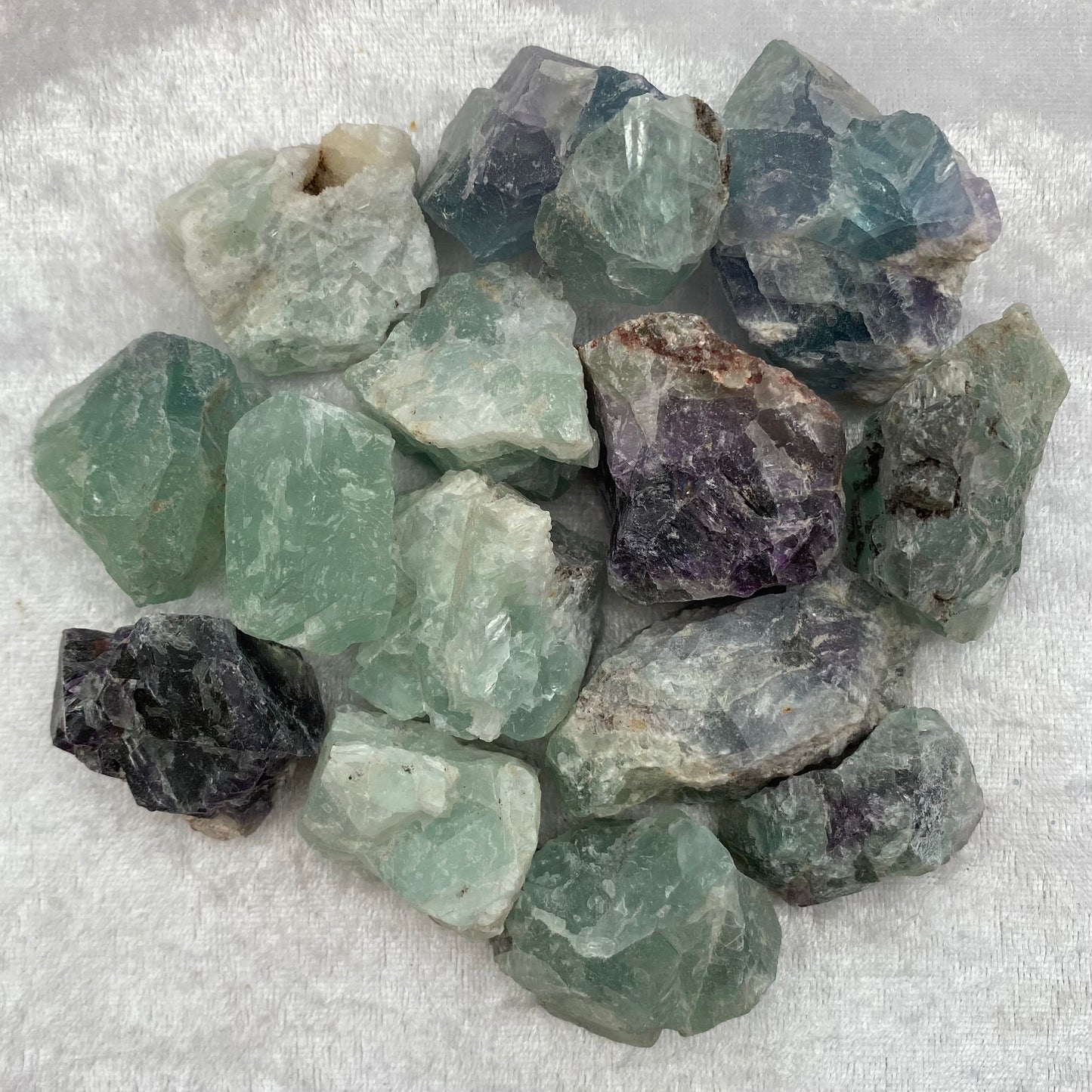 Rough Rainbow Fluorite chunks