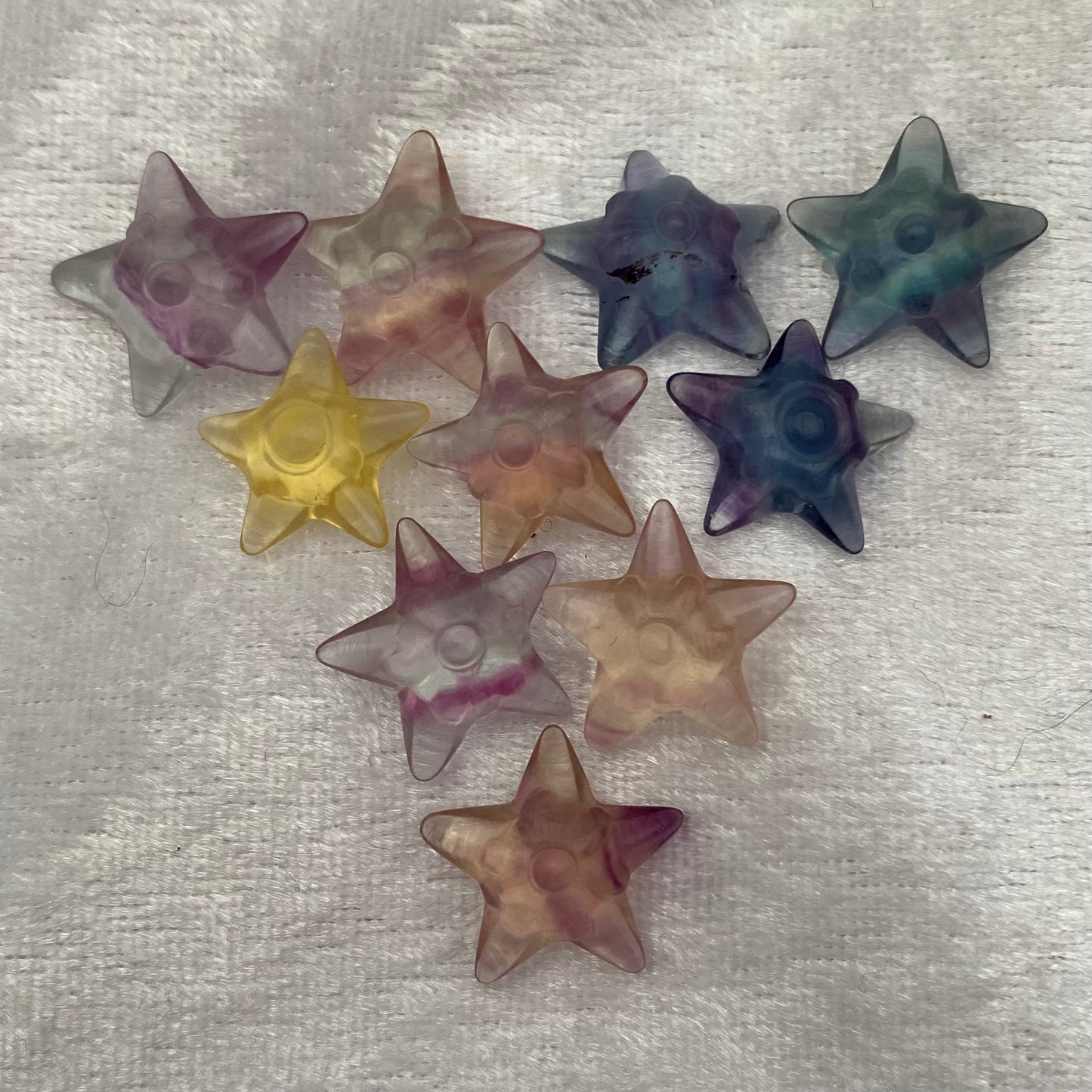 Mini Rainbow Fluorite Pokémon Starmie carvings