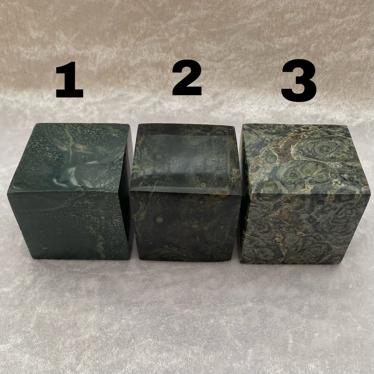 Kambaba Jasper floating cubes
