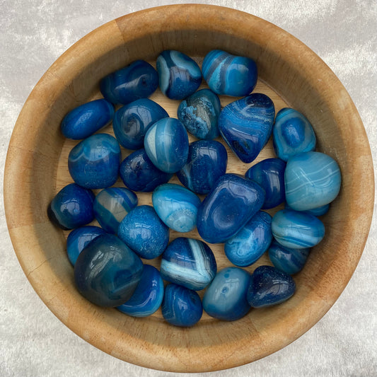 Dyed Blue Agate tumblestones