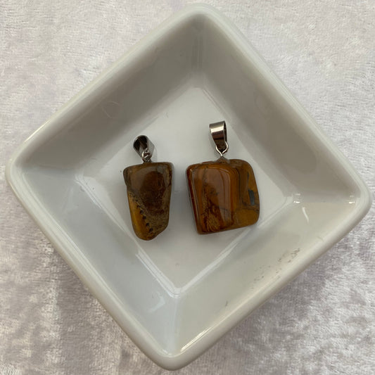Tigers Eye tumblestone pendants