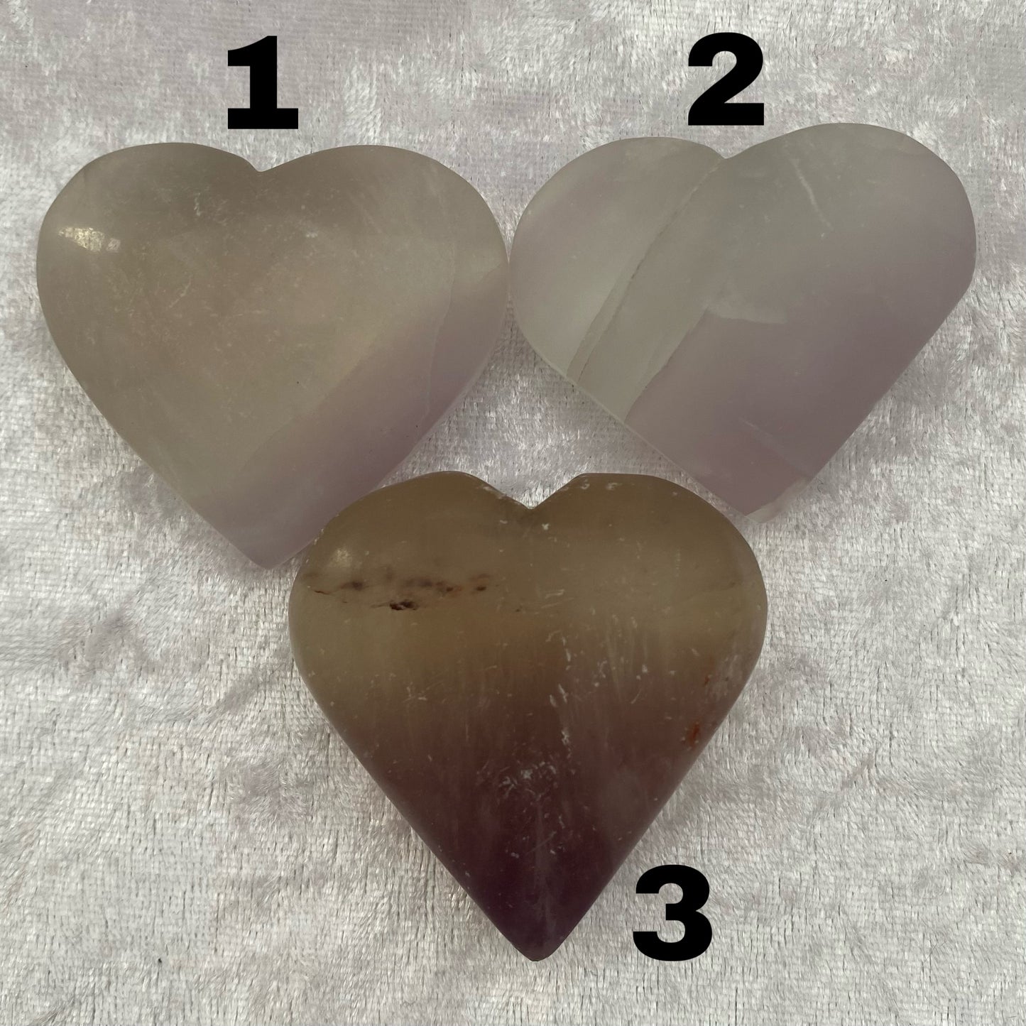 Purple Fluorite hearts
