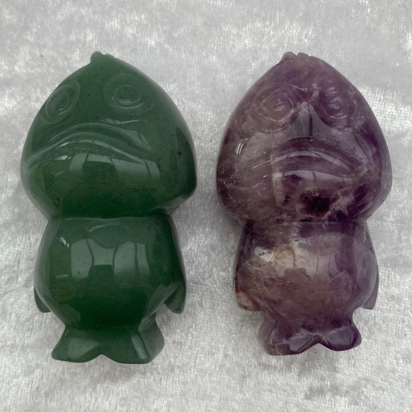 Green Aventurine and Amethyst Ducks
