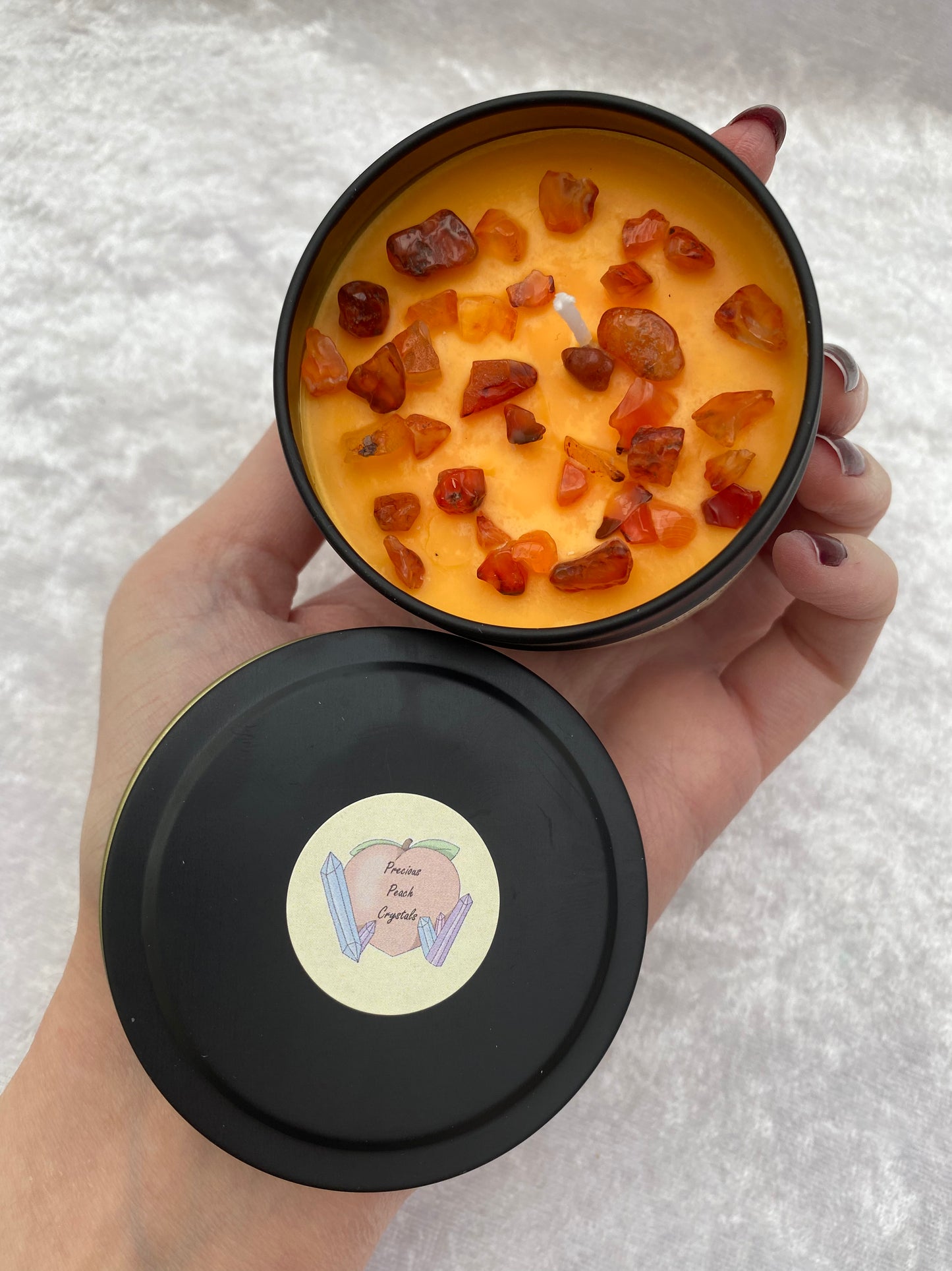 Citrus scented Carnelian candles