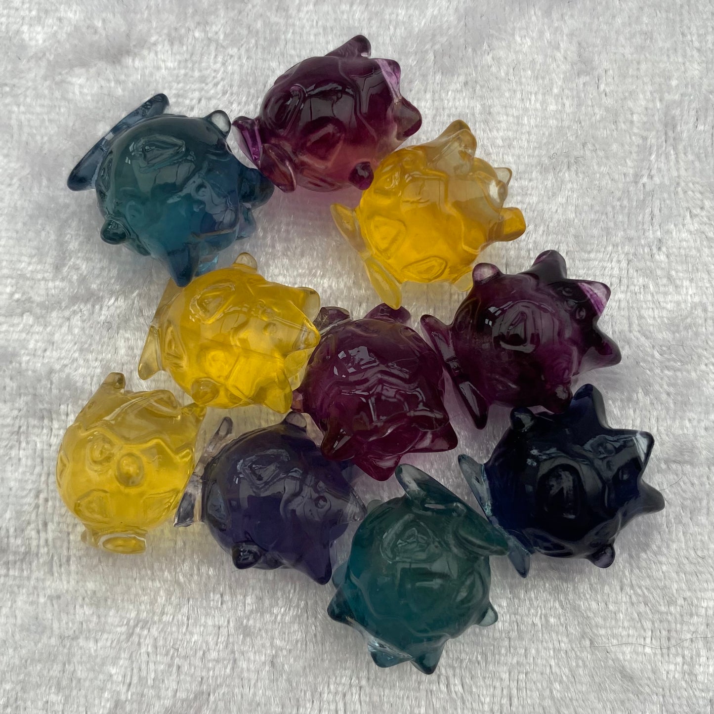 Mini Rainbow Fluorite Pokémon Togepi carvings
