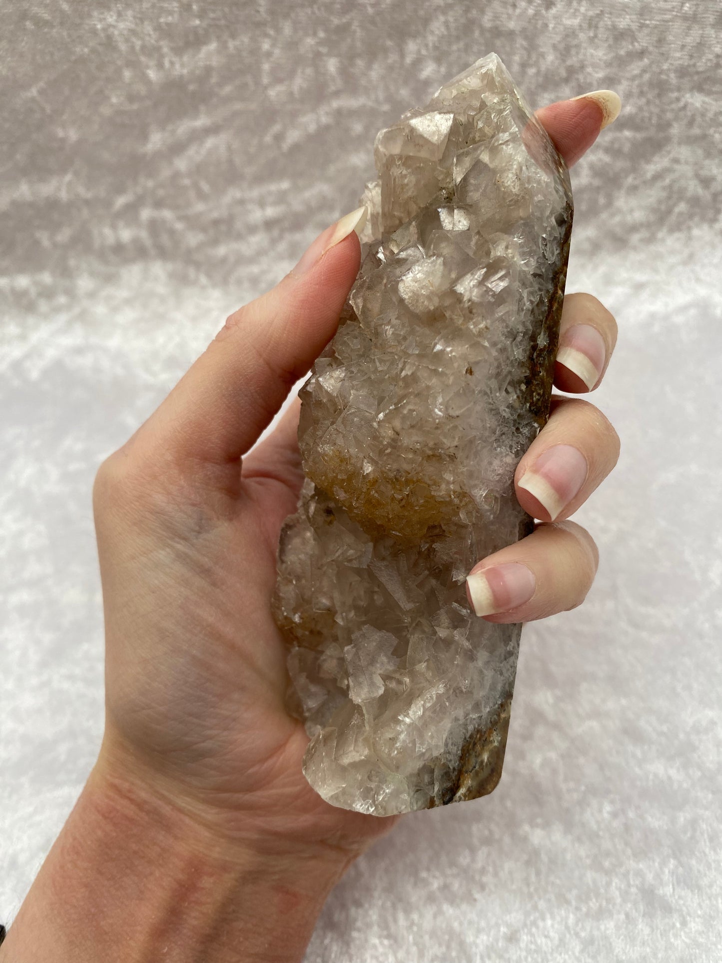 Half Polished Fluorite Cluster Tower