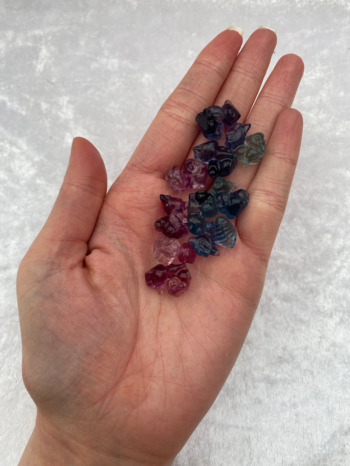 Mini Rainbow Fluorite Pokémon Vulpix carvings