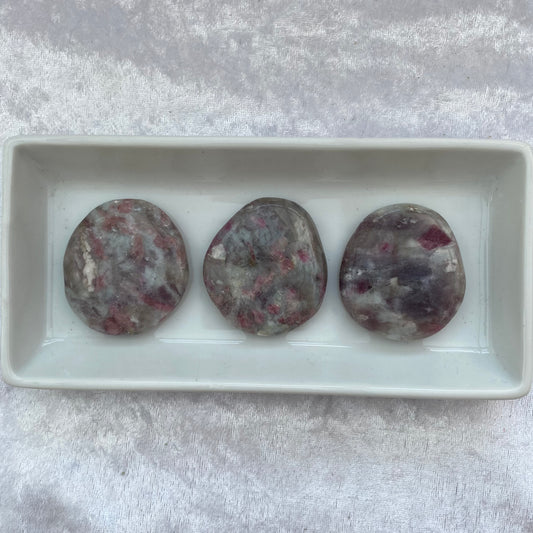 Lepidolite and Pink Tourmaline palmstones