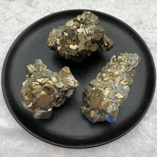 Natural Pyrite clusters