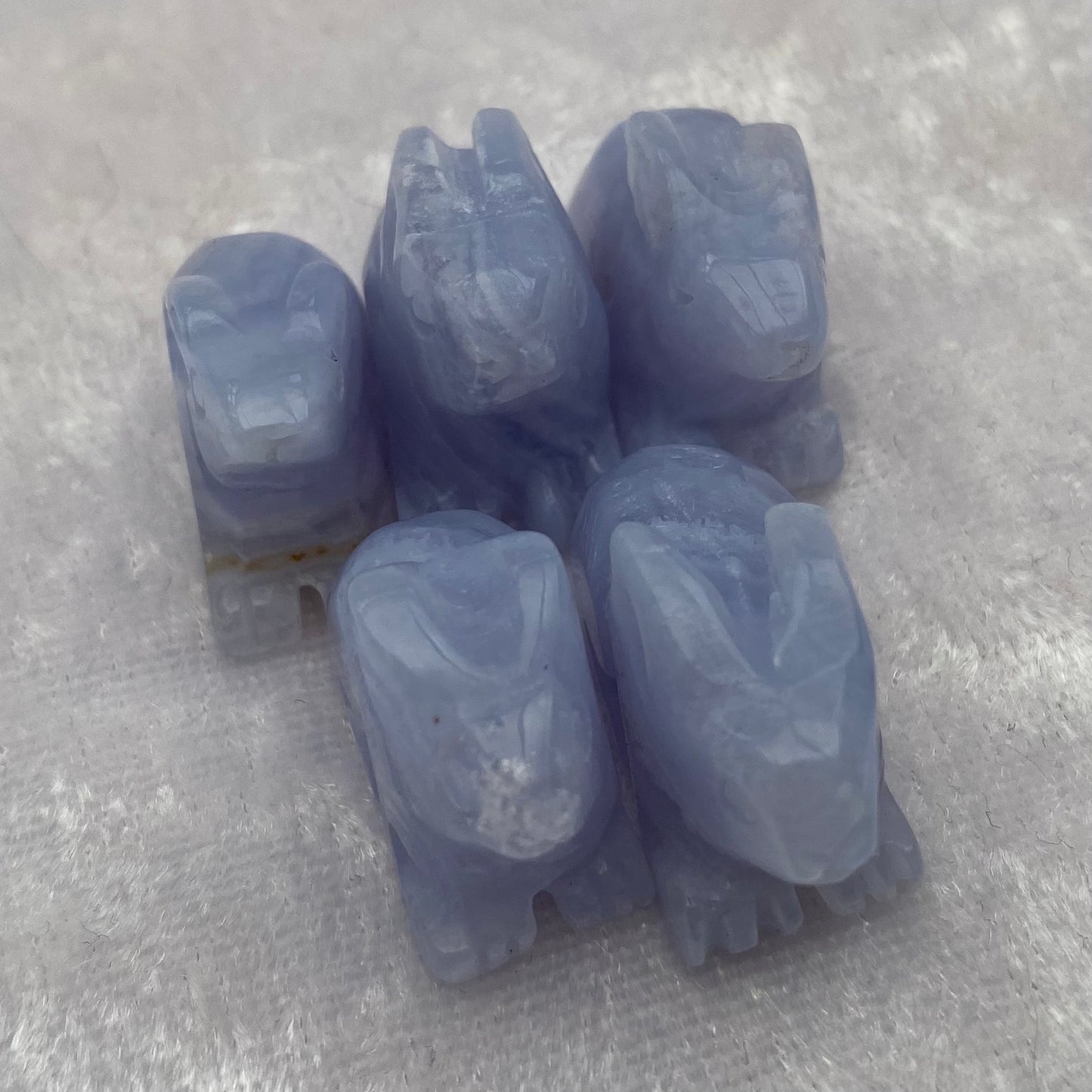 Mini Blue Lace Agate bunny rabbits