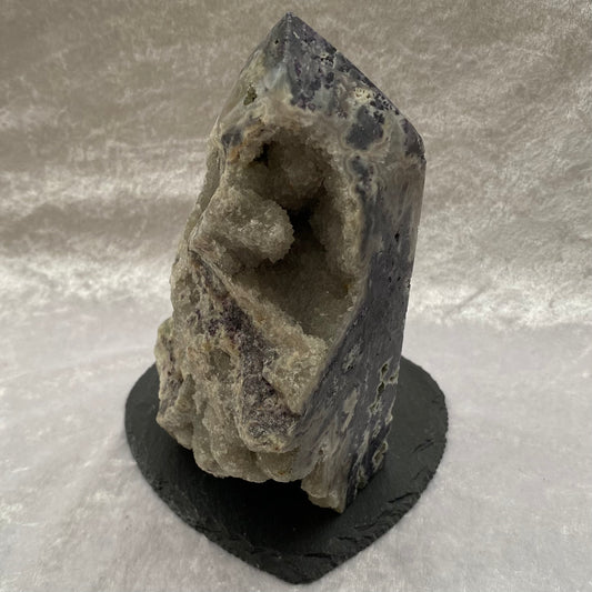 Huge Purple Sphalerite Half Polished Cluster Tower
