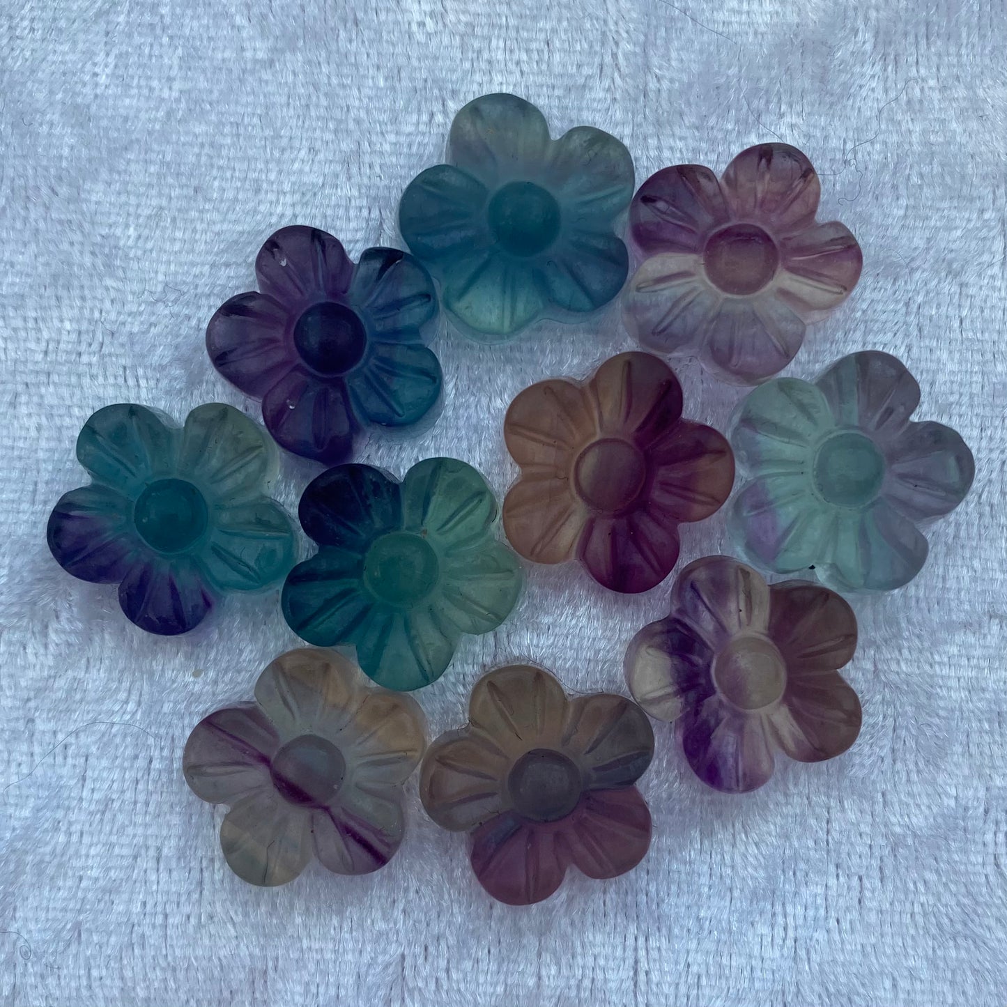Mini Rainbow Fluorite flowers