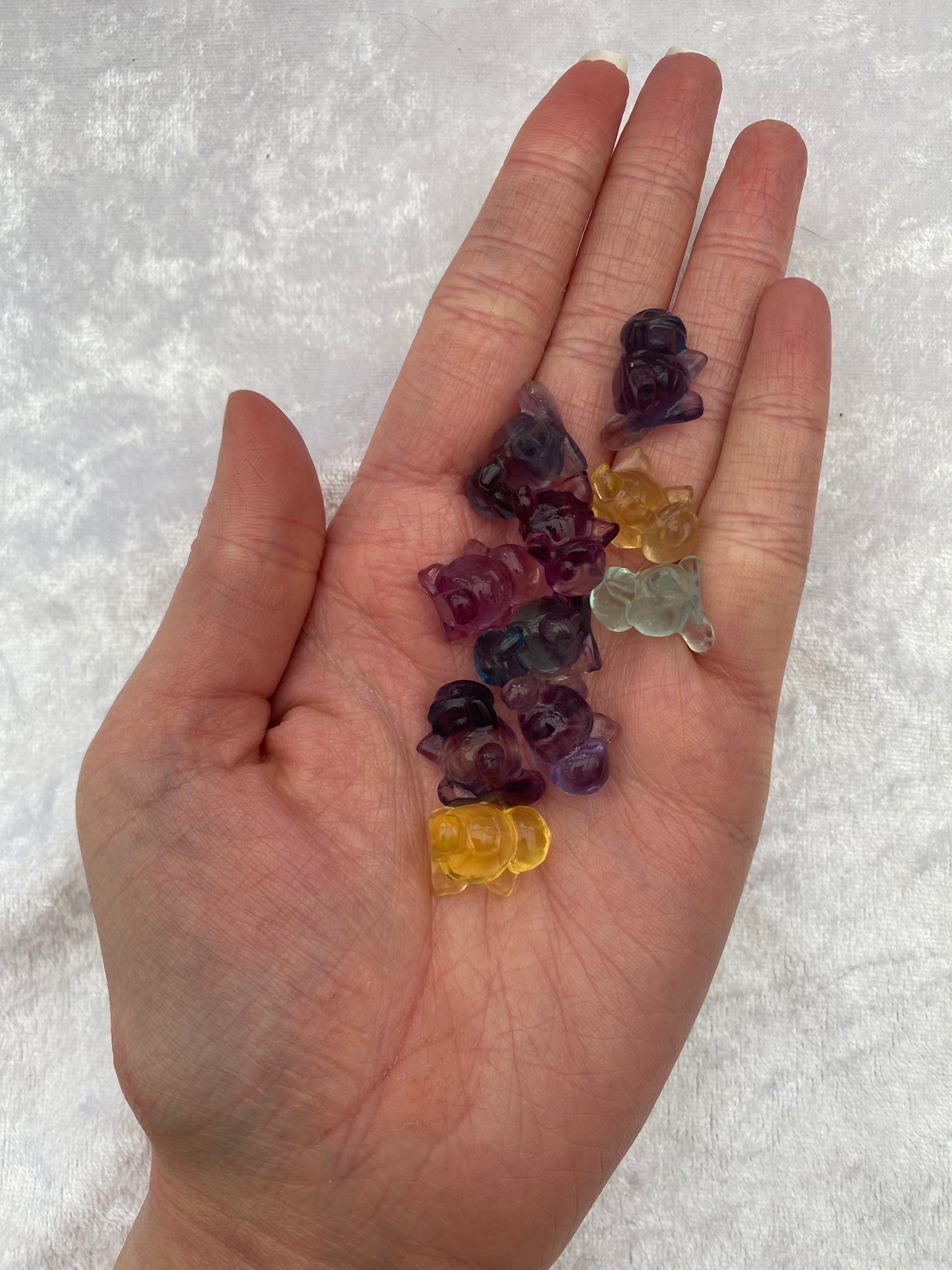 Mini Rainbow Fluorite Pokémon Squirtle carvings