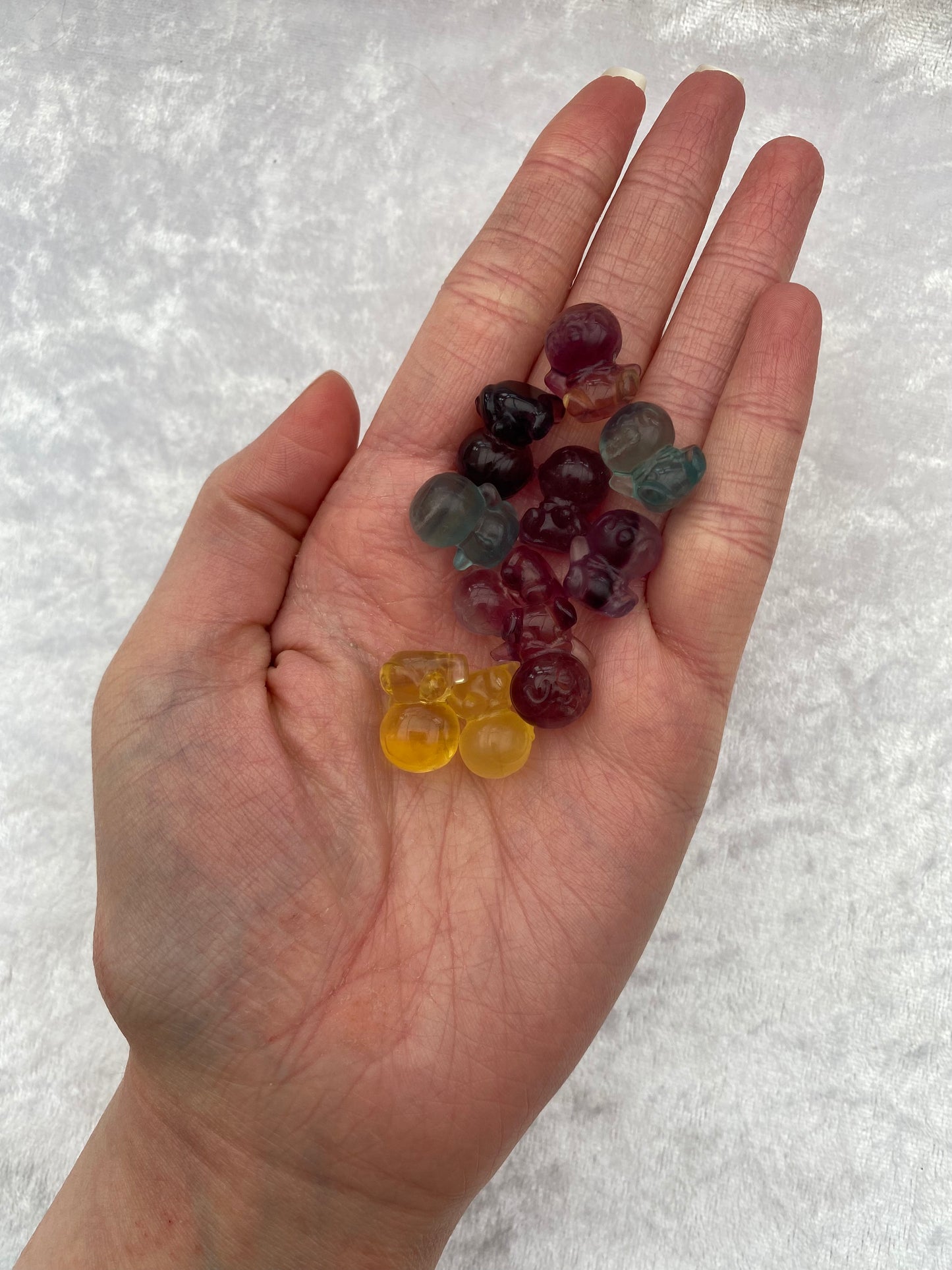 Mini Rainbow Fluorite Pokémon Piplup carvings