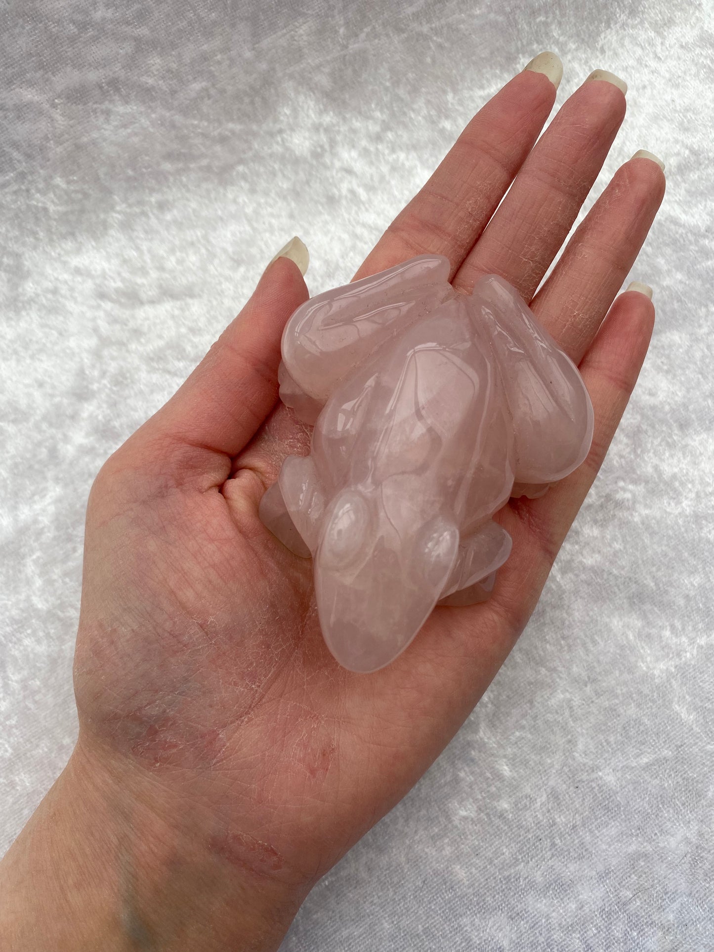 Large Rose Quartz frog