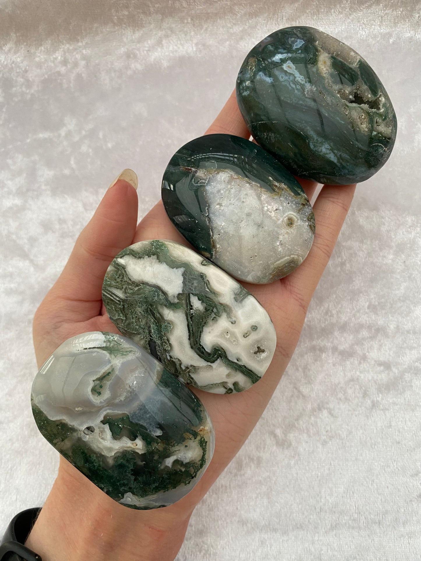 Moss Agate palmstones