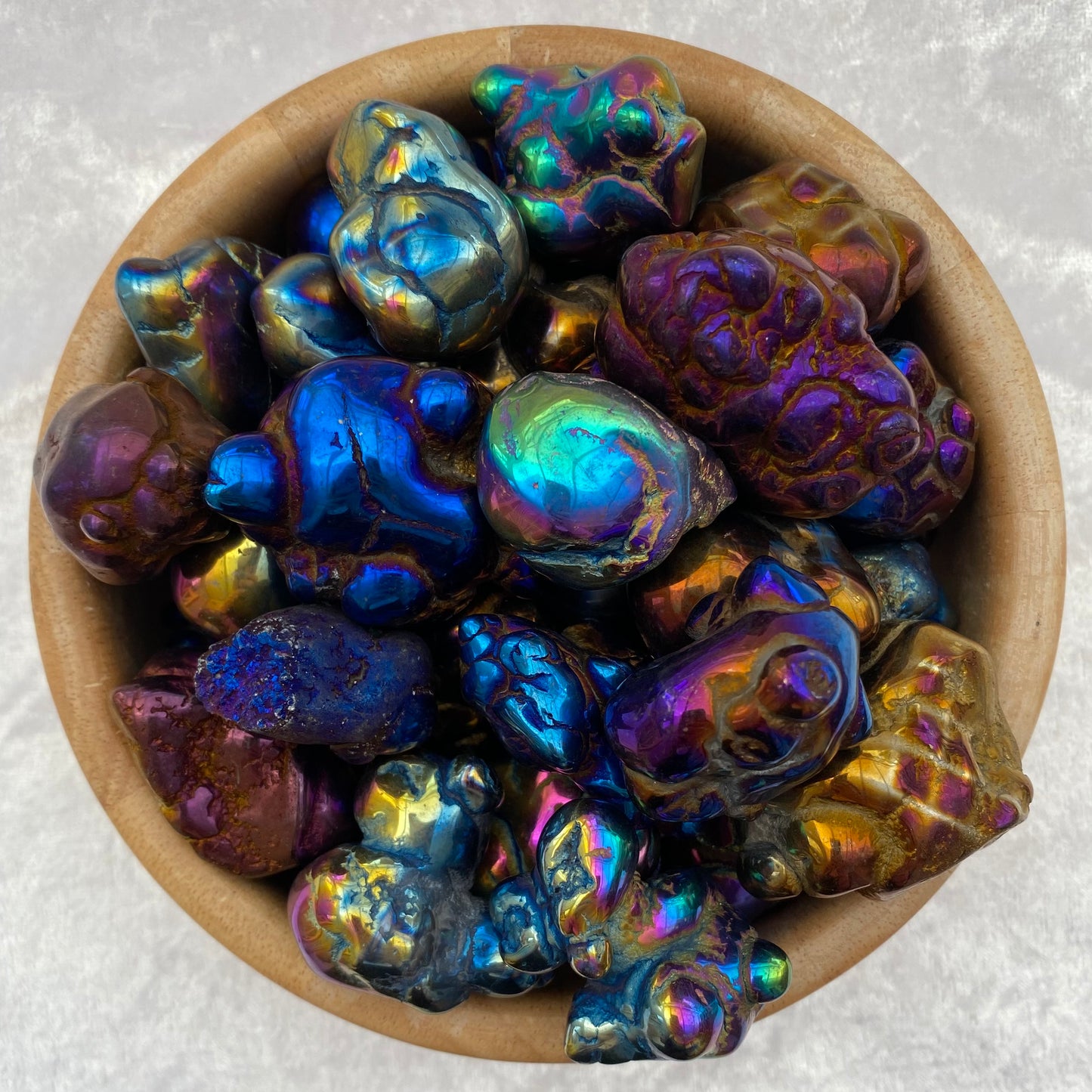 Titanium Aura Chalcedony tumblestones