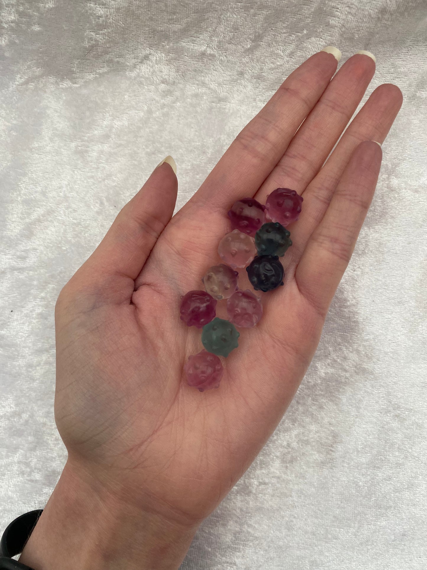 Mini Rainbow Fluorite Pokémon Koffing carvings