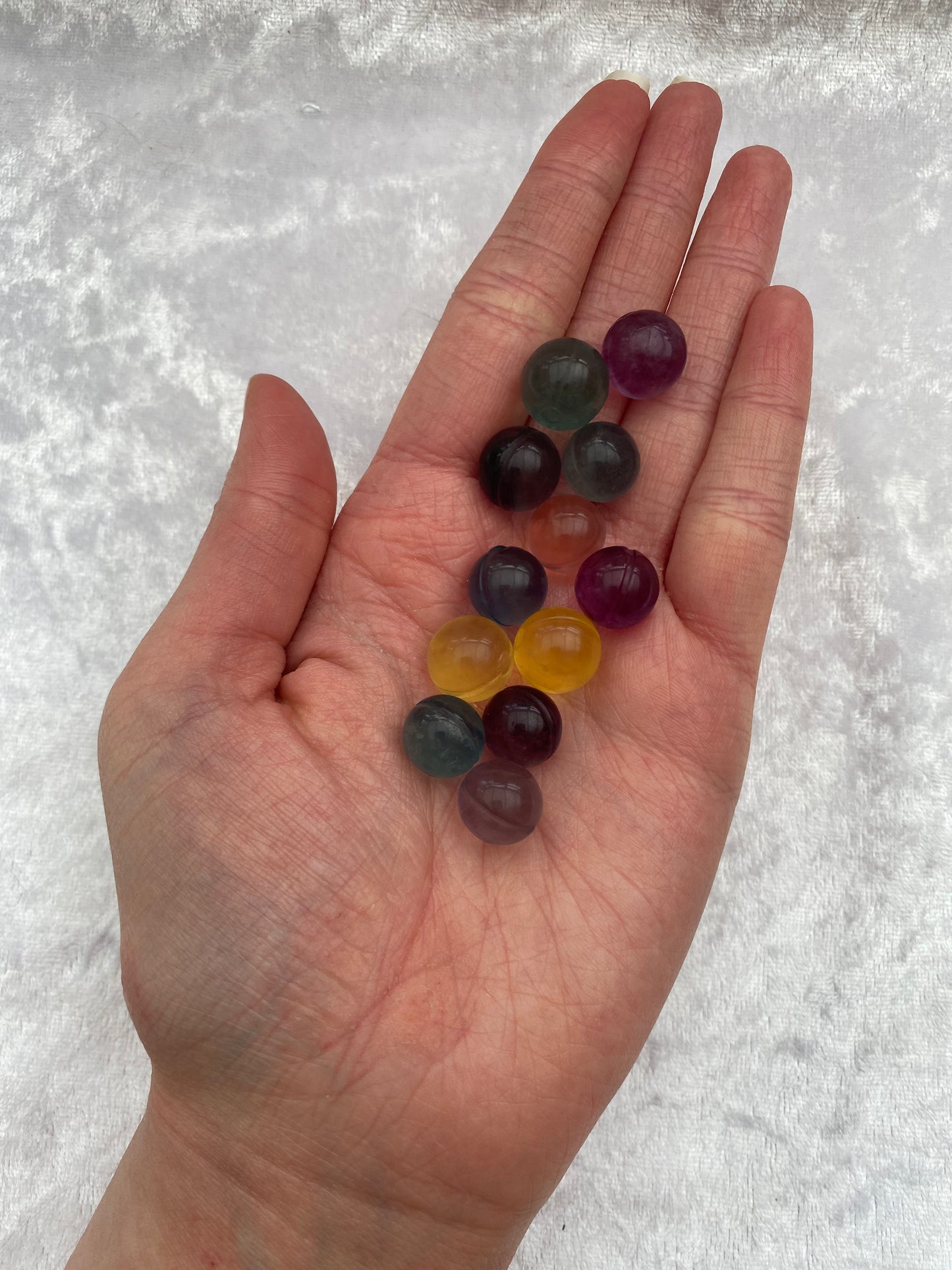 Mini Rainbow Fluorite Pokémon Pokeball carvings