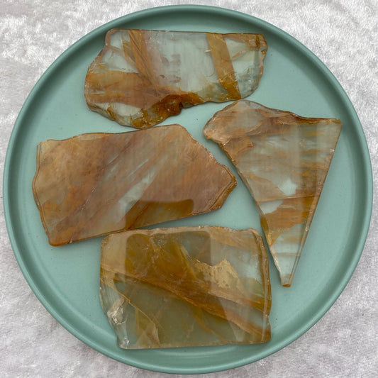 Golden Healer Quartz slices
