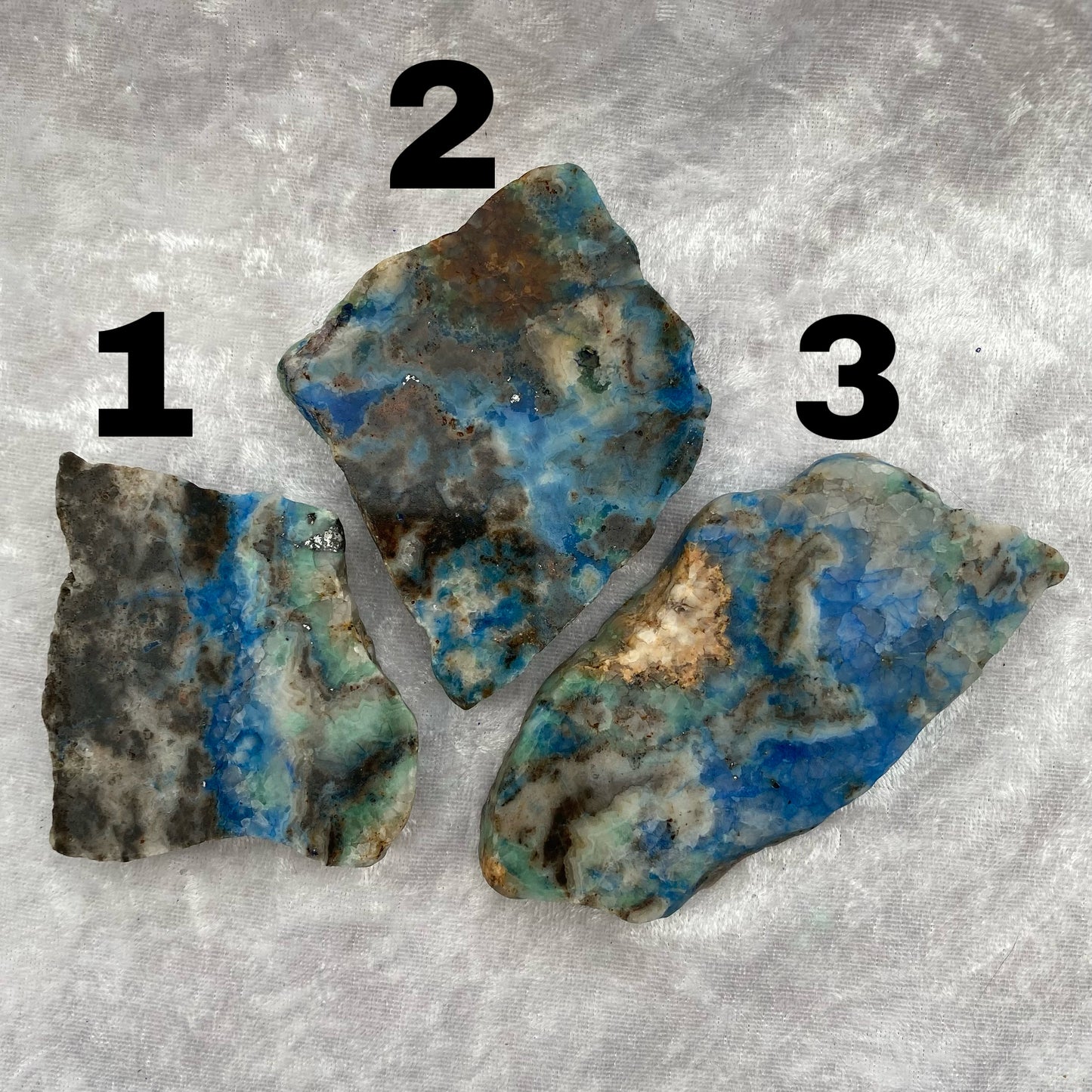 Azurite and Chrysocolla slices