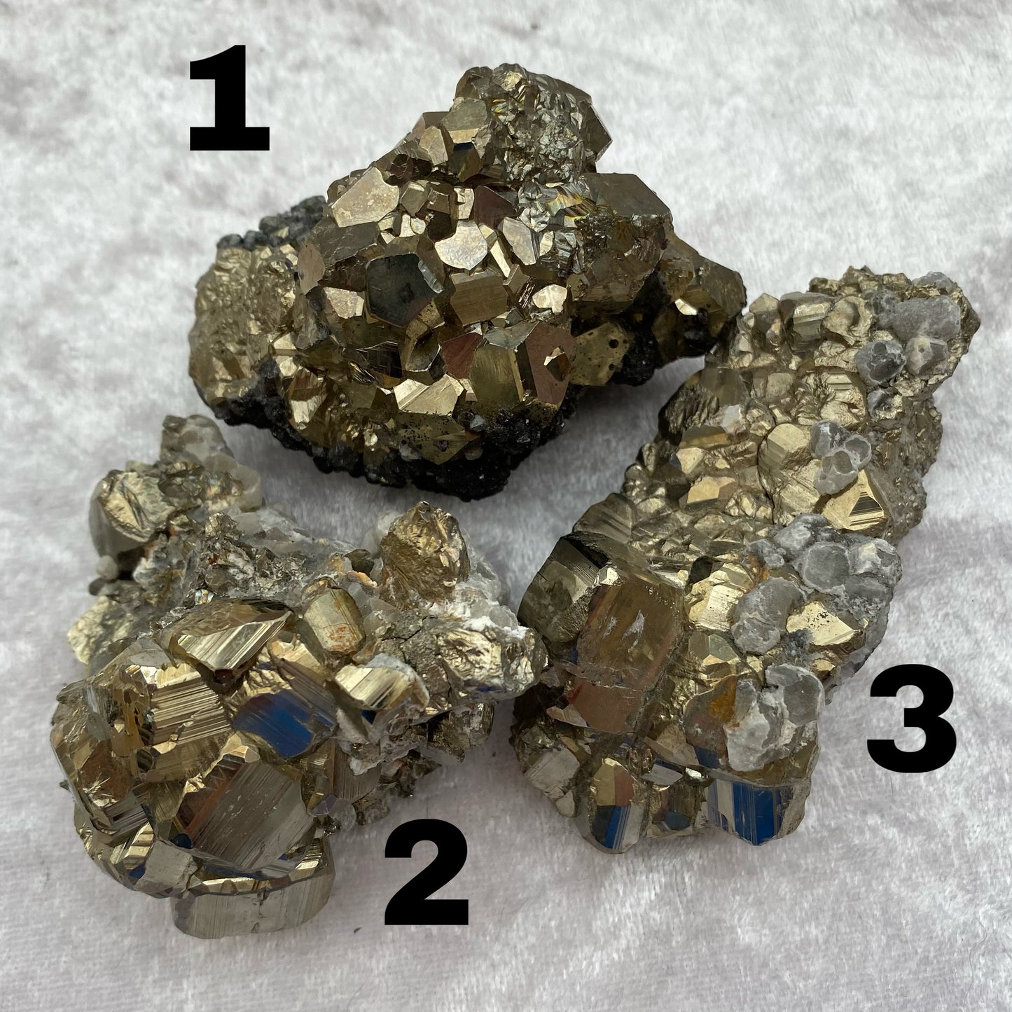 Natural Pyrite clusters
