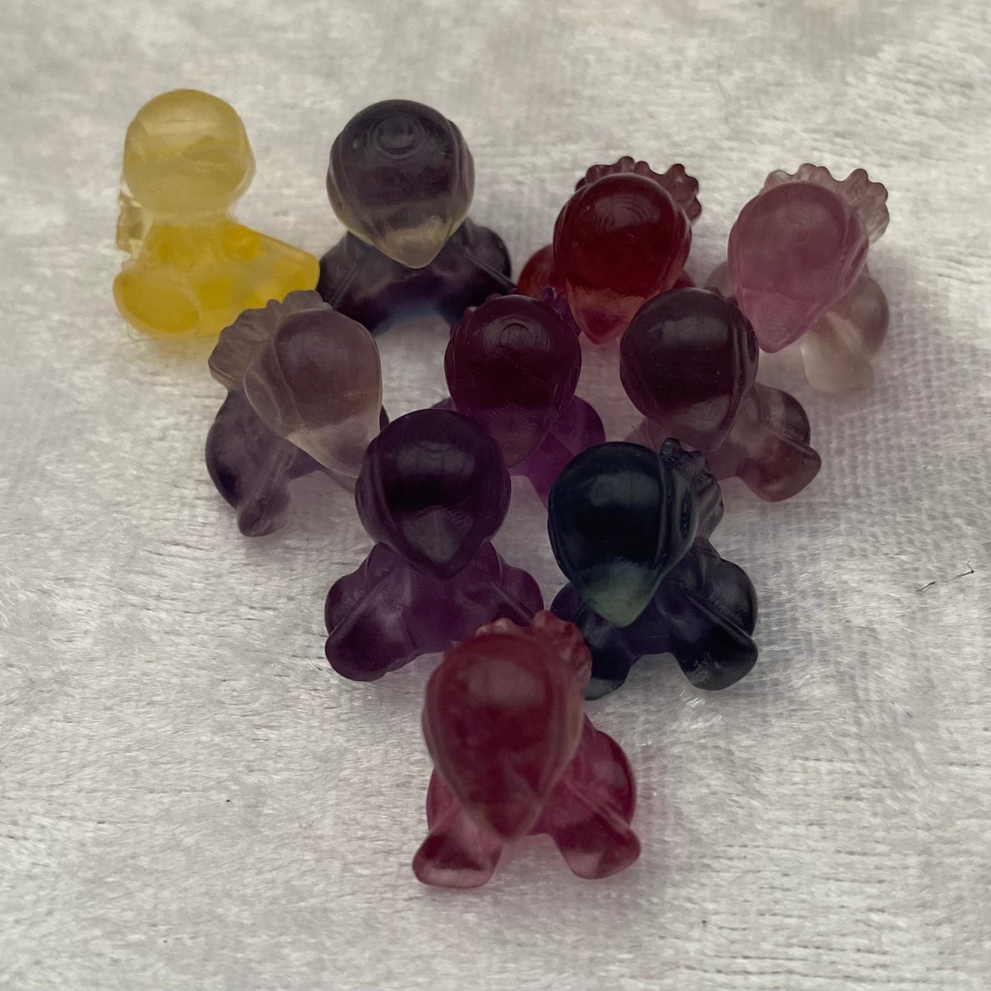 Mini Rainbow Fluorite Pokémon Cyndaquil carvings