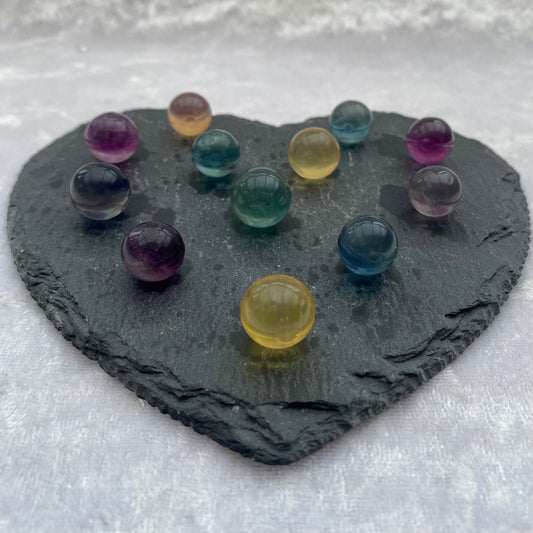 Mini Rainbow Fluorite Pokémon Pokeball carvings
