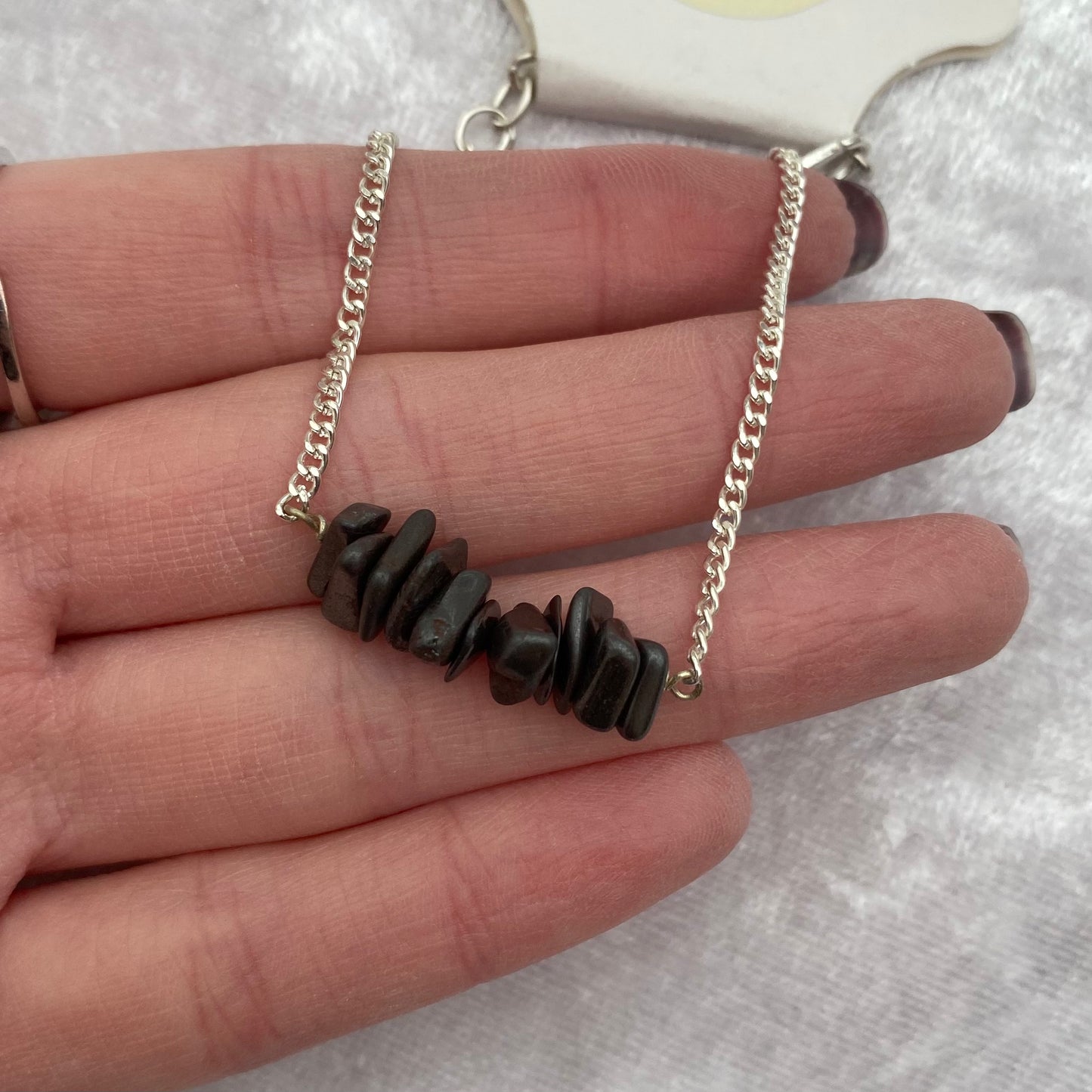 Hematite chipstone chain bracelet