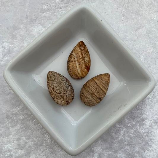 Picture Jasper drilled teardrop pendants
