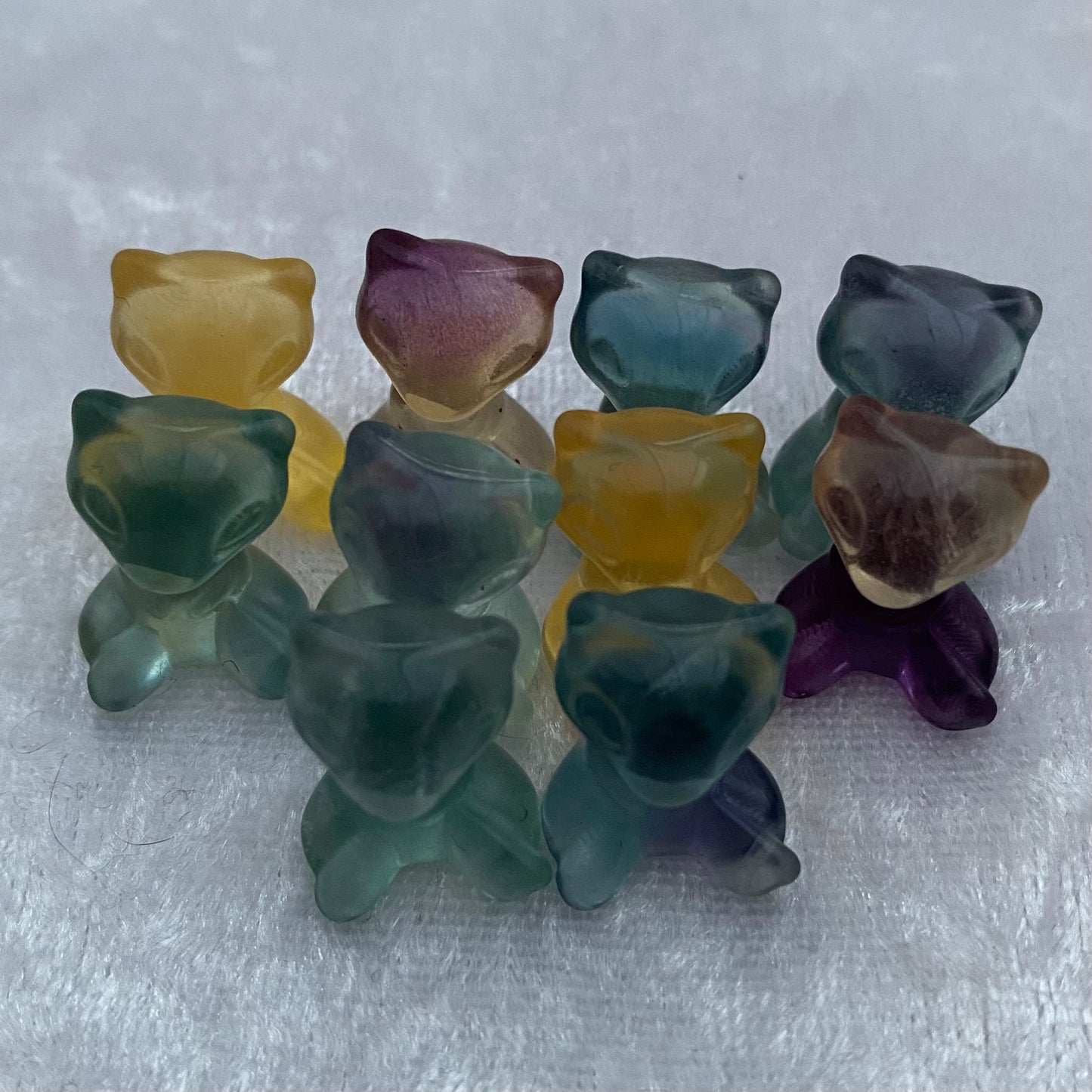 Mini Rainbow Fluorite Pokémon Mew carvings