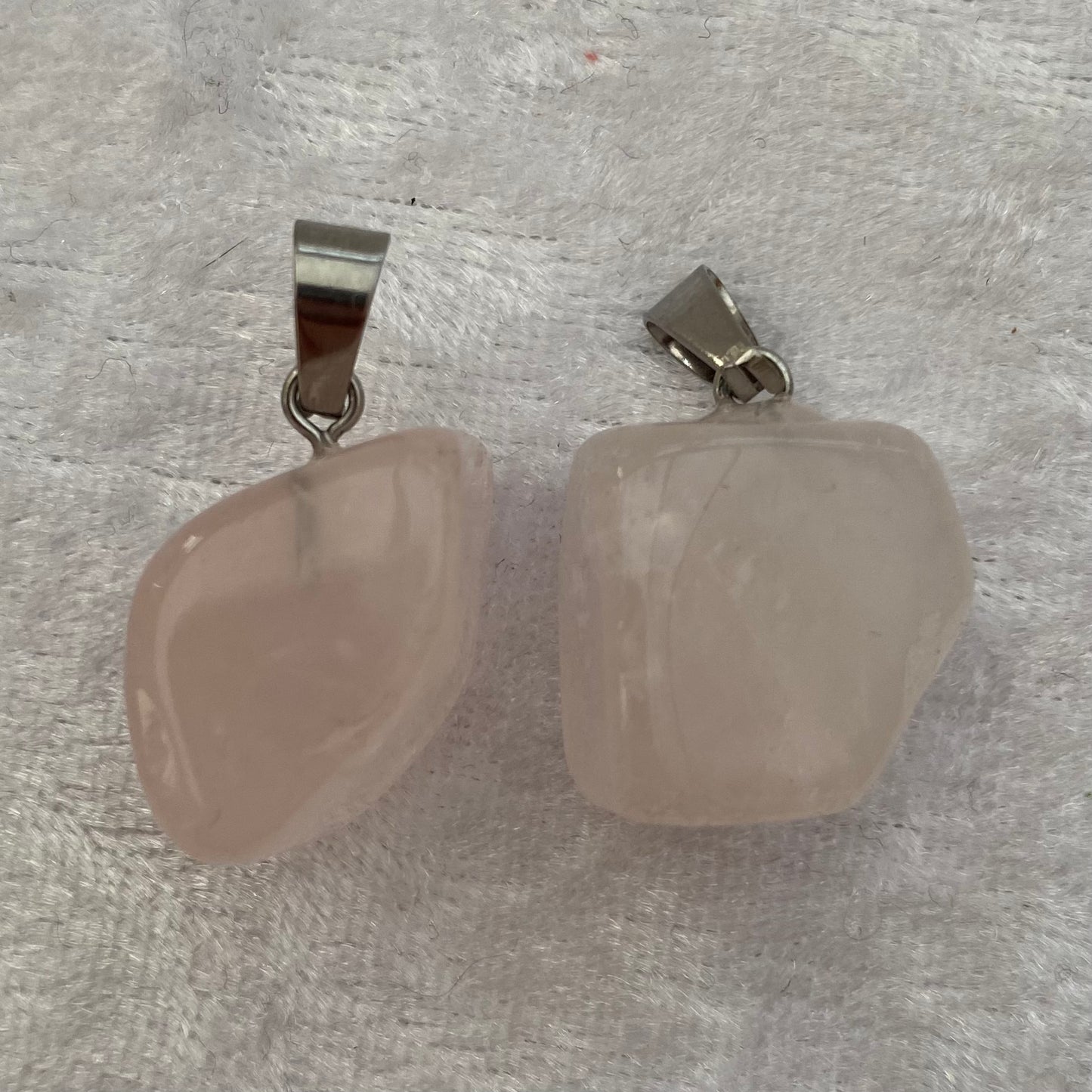 Rose Quartz tumblestone pendants