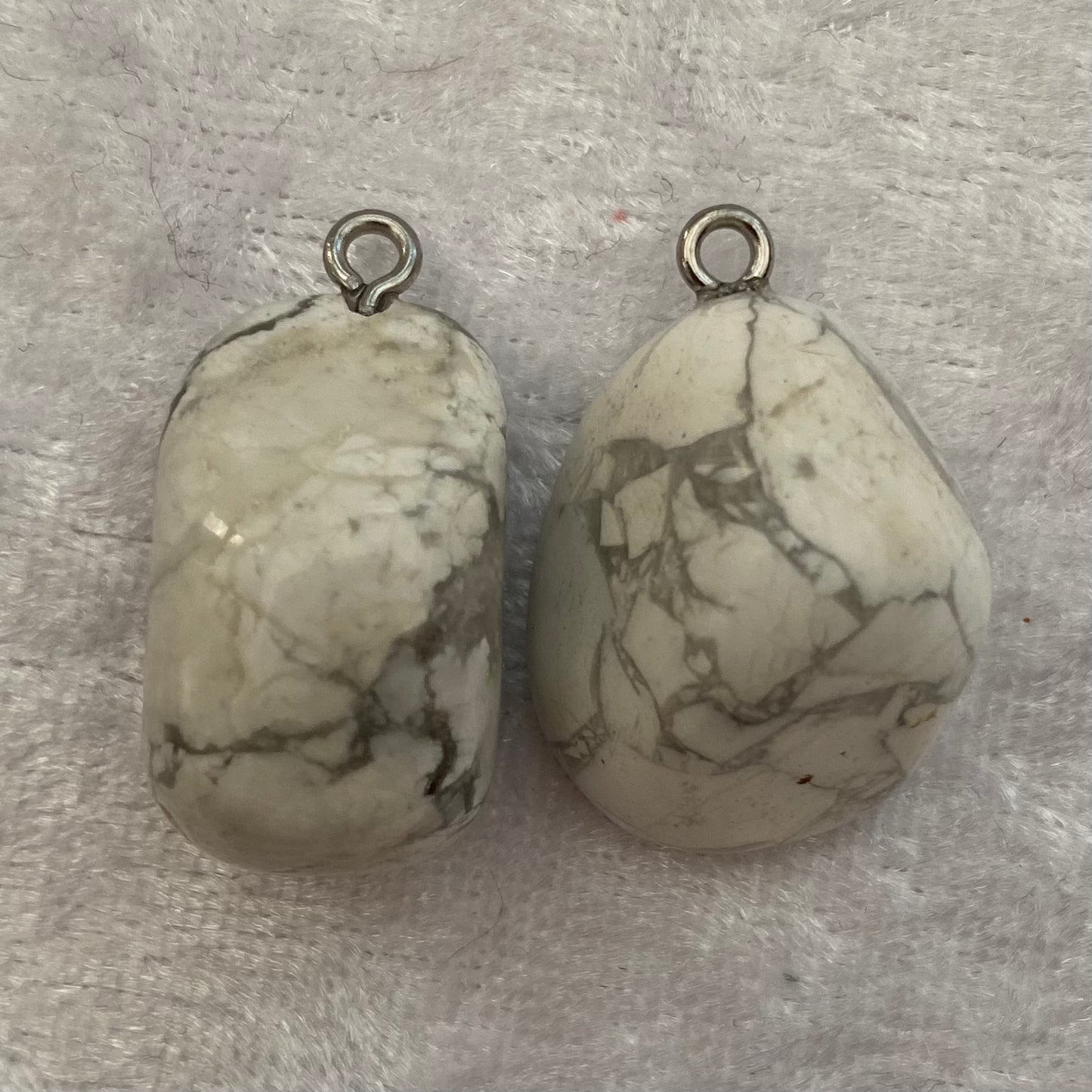 White Howlite tumblestone pendants