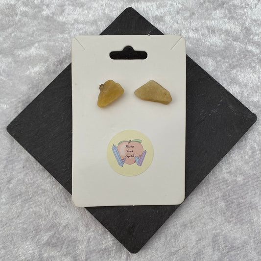 Yellow Aventurine crystal stud earrings