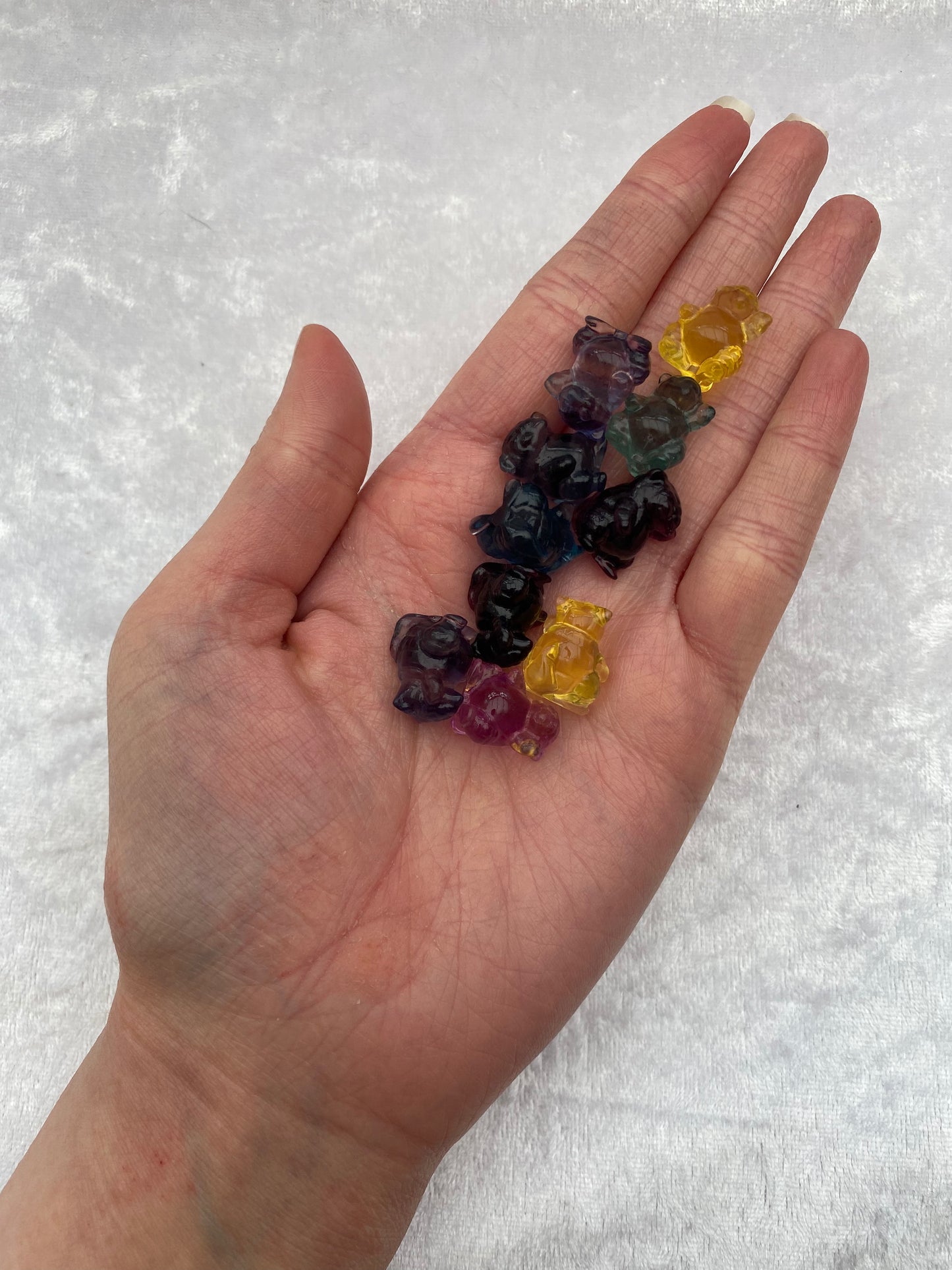 Mini Rainbow Fluorite Pokémon Sandshrew carvings