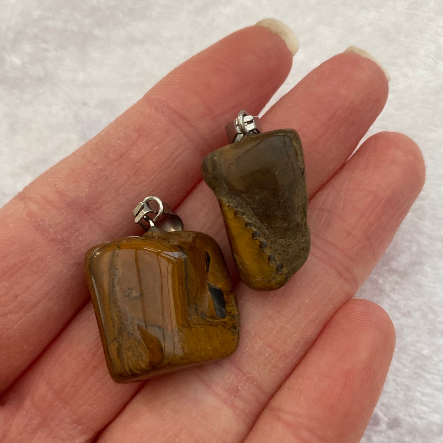 Tigers Eye tumblestone pendants