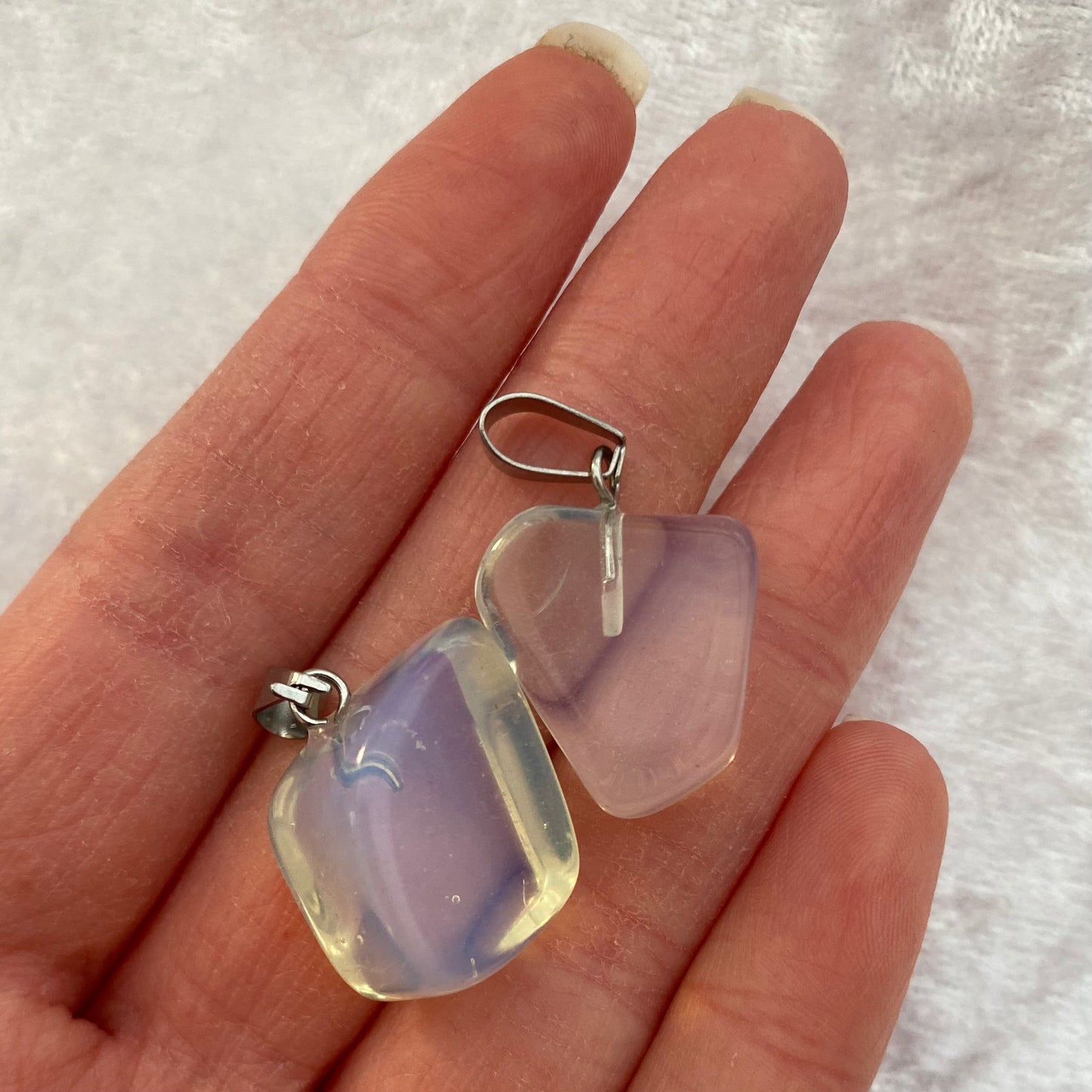 Opalite tumblestone pendants