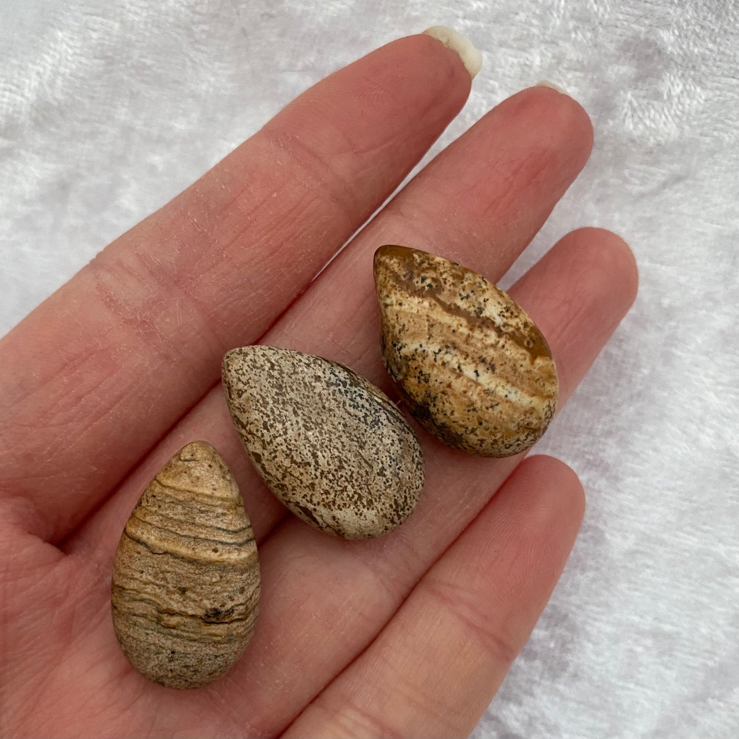 Picture Jasper drilled teardrop pendants