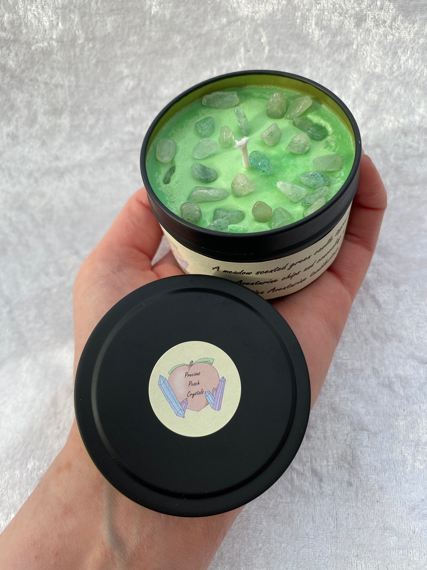 Meadow scented Green Aventurine candles