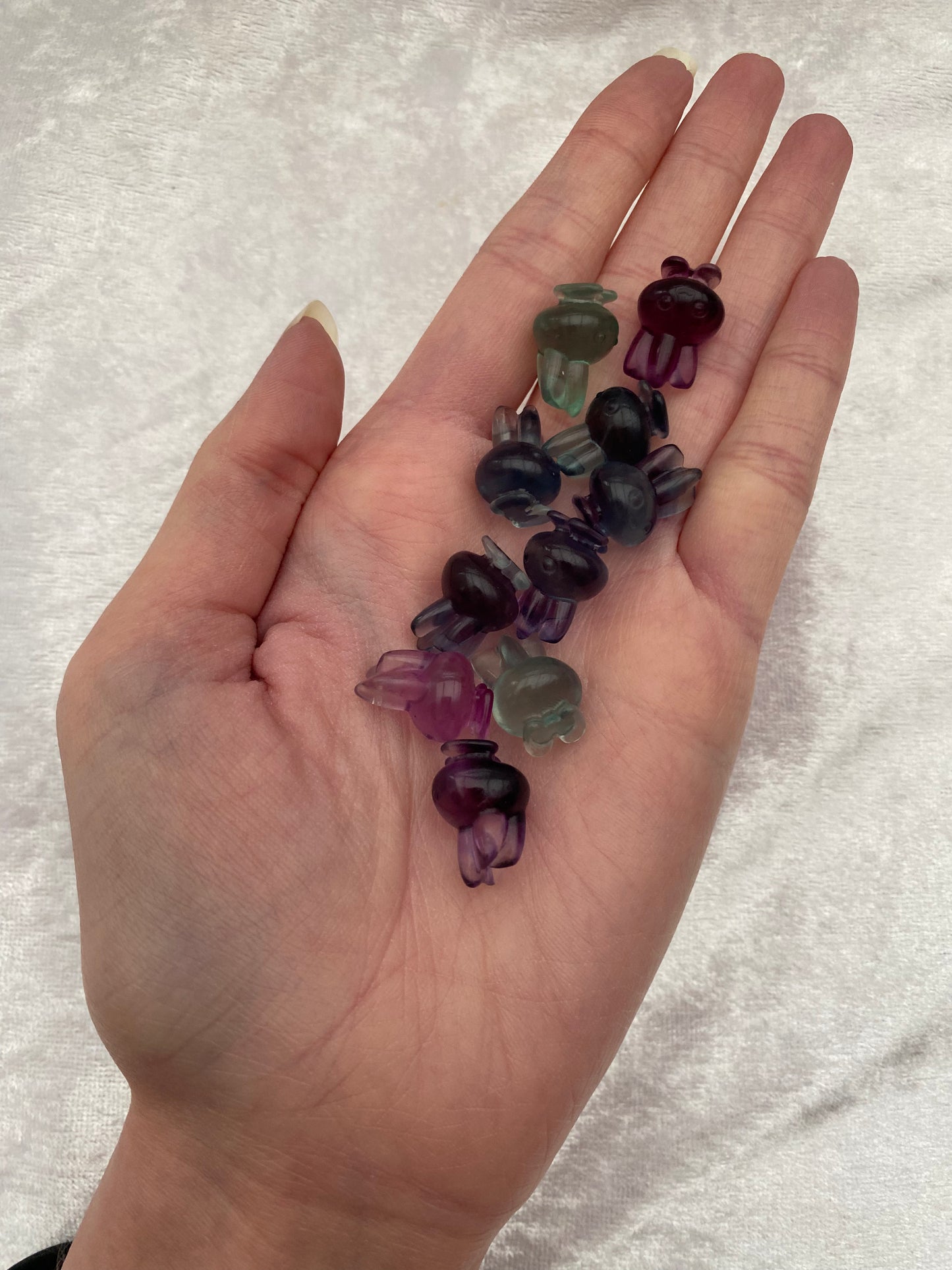 Mini Rainbow Fluorite Pokémon Oddish carvings
