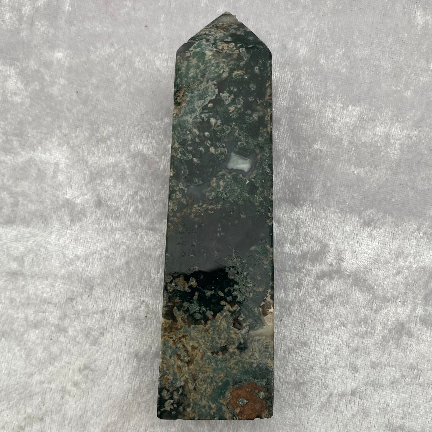 Moss Agate Obelisk