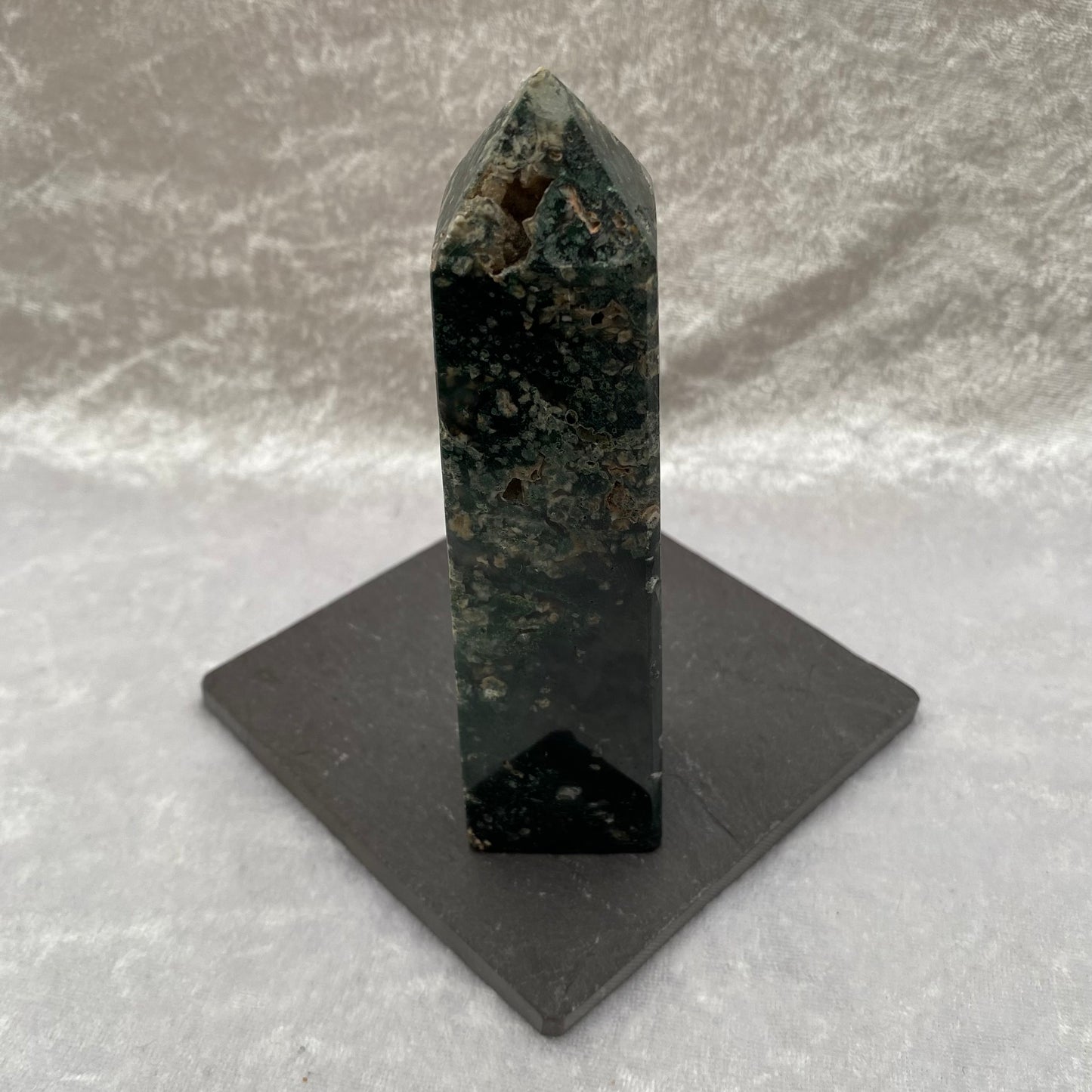 Moss Agate Obelisk