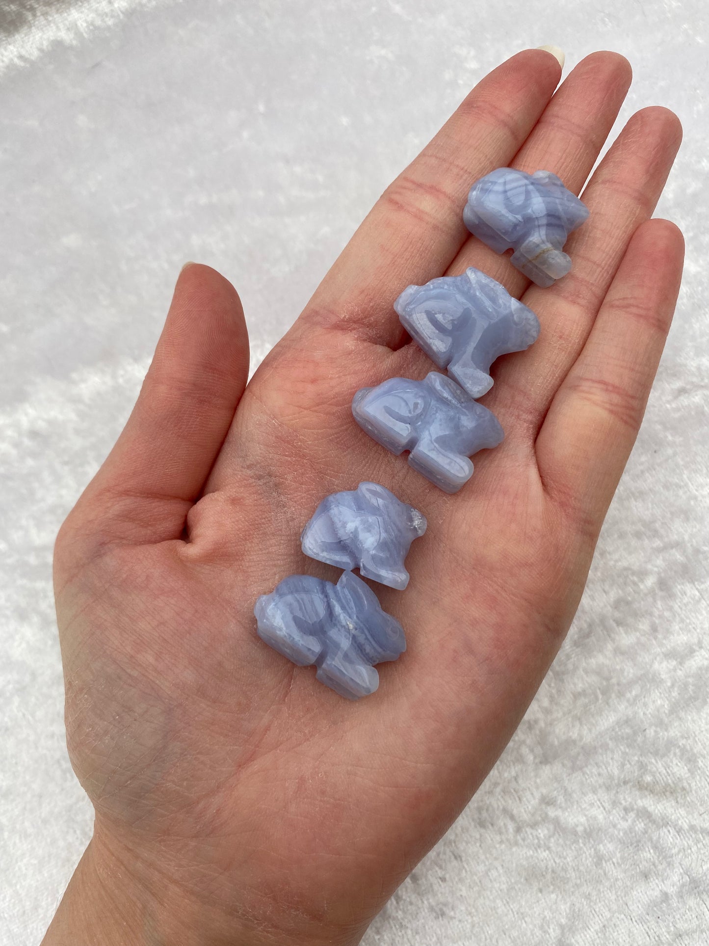 Mini Blue Lace Agate bunny rabbits