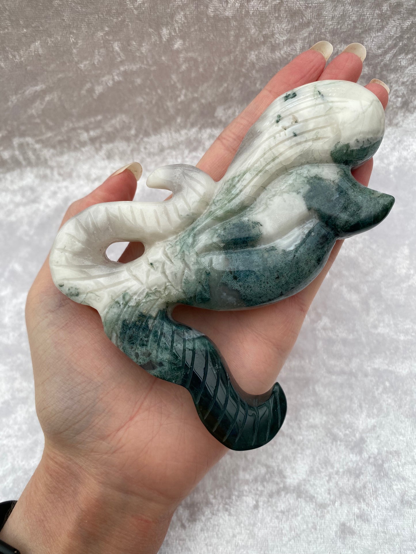 Moss Agate Whale