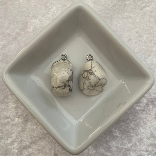 White Howlite tumblestone pendants